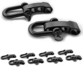 10 Pcs Paracord Bracelet Buckles Black Adjustable U Buckle Clip for Outdoor Survival Bracelet Wrist Strap U Shackles