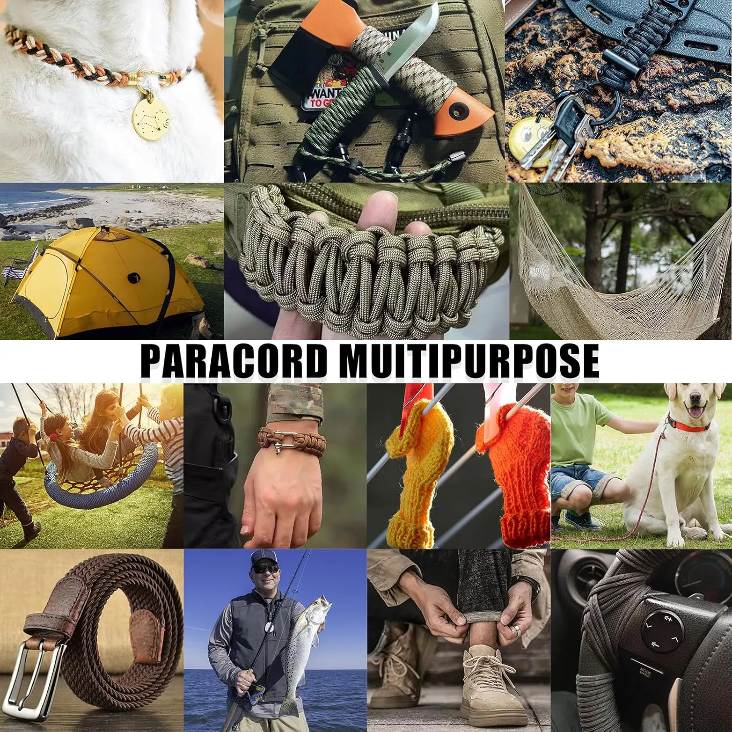 1000Ib Paracord Rope - 100ft / 200ft / 500ft / 1000ft 4mm,12 Strand Parachute Spool Cord,para Cord Lanyard for Camping,Hammock,Clothsline,Hiking,Fishing,Survival braceletand Survival - ArmyGreen 100FT