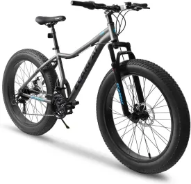 26 Inch Fat Tires Mountain Bike, 21-Speed All Terrain Bicycle with Disc Brakes & 4" Wide Fat Tire, City Snow Beach for Adults and Teenagers, Men's and Women's Mountain Bikes