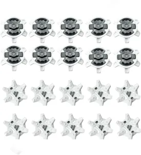 28 PCS Golf Shoes Spikes, Premium GGolf Shoe Cleats Replacement Golf Spikes(2 Generation), for Lawn Cricket Player Lover(White Grey)