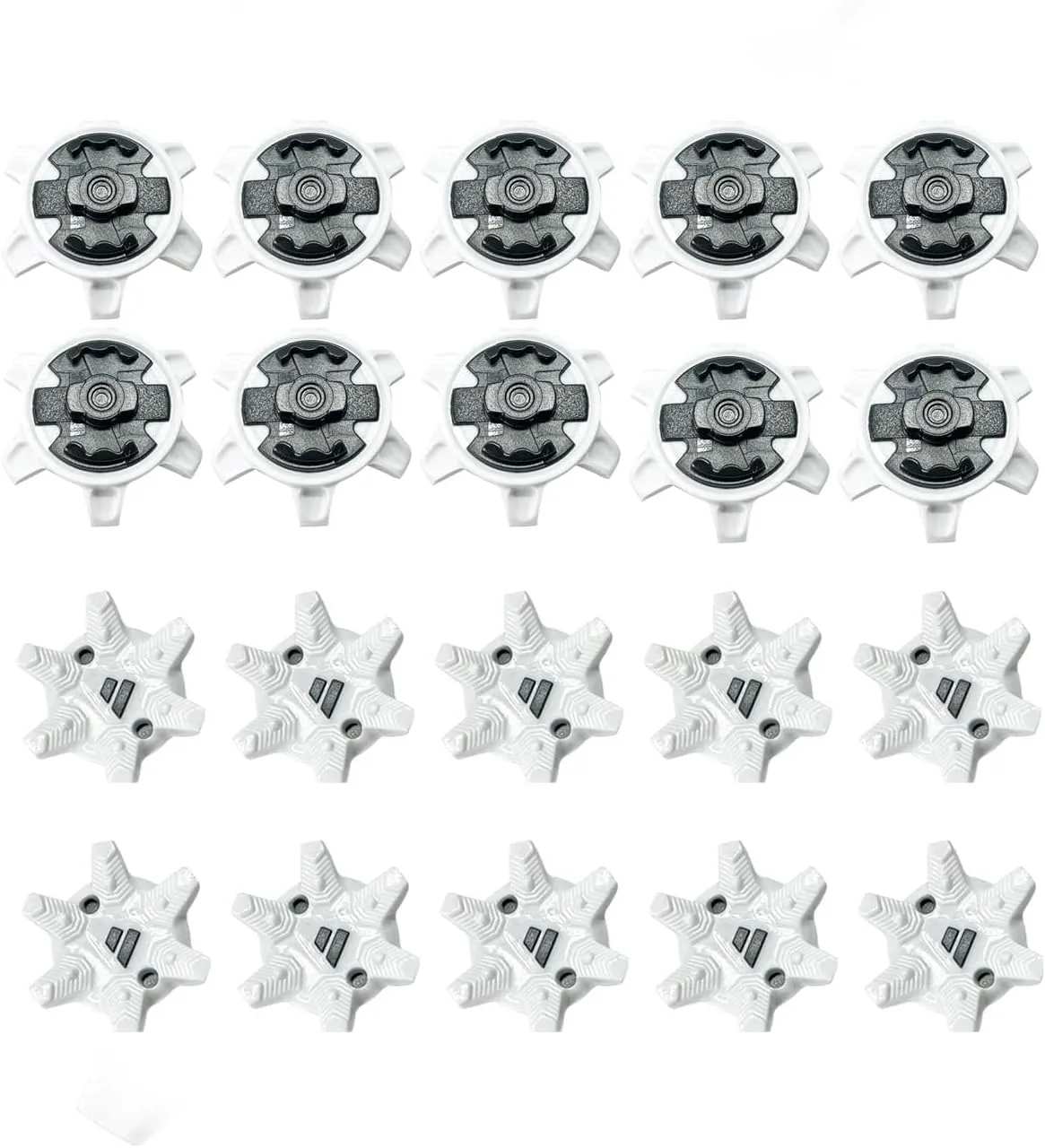 28 PCS Golf Shoes Spikes, Premium GGolf Shoe Cleats Replacement Golf Spikes(2 Generation), for Lawn Cricket Player Lover(White Grey)