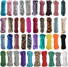 40 Colors 10 Feet Paracord Cord Multifunction Paracord Ropes 550lb Survival Paracord Random Combo Crafting Kit, for Making Lanyard, Bracelet, Dog Collar, Idea for Gift