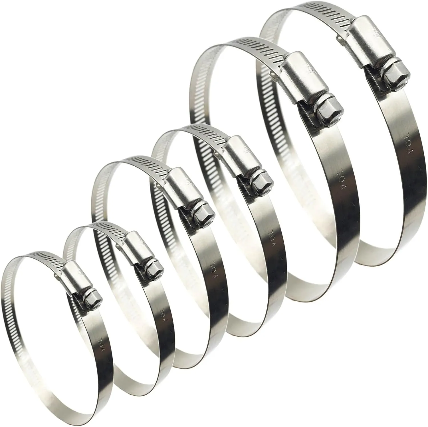 6 Pieces (3" 4 5") Adjustable 304 Stainless Steel Worm Gear Hose Clamps Water Pipe Clamps Assortment Kit Duct Clamps Pipe Clamp worm drive hose clamps (3" 4 5") 