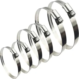 6 Pieces (3" 4 5") Adjustable 304 Stainless Steel Worm Gear Hose Clamps Water Pipe Clamps Assortment Kit Duct Clamps Pipe Clamp worm drive hose clamps (3" 4 5") 