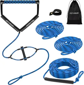 75FT Wakeboard Rope and Handle, Floating Water Ski Rope for Watersports, 4 Sections Ski Ropes for Water Skiing, Kneeboarding, Wakeboarding
