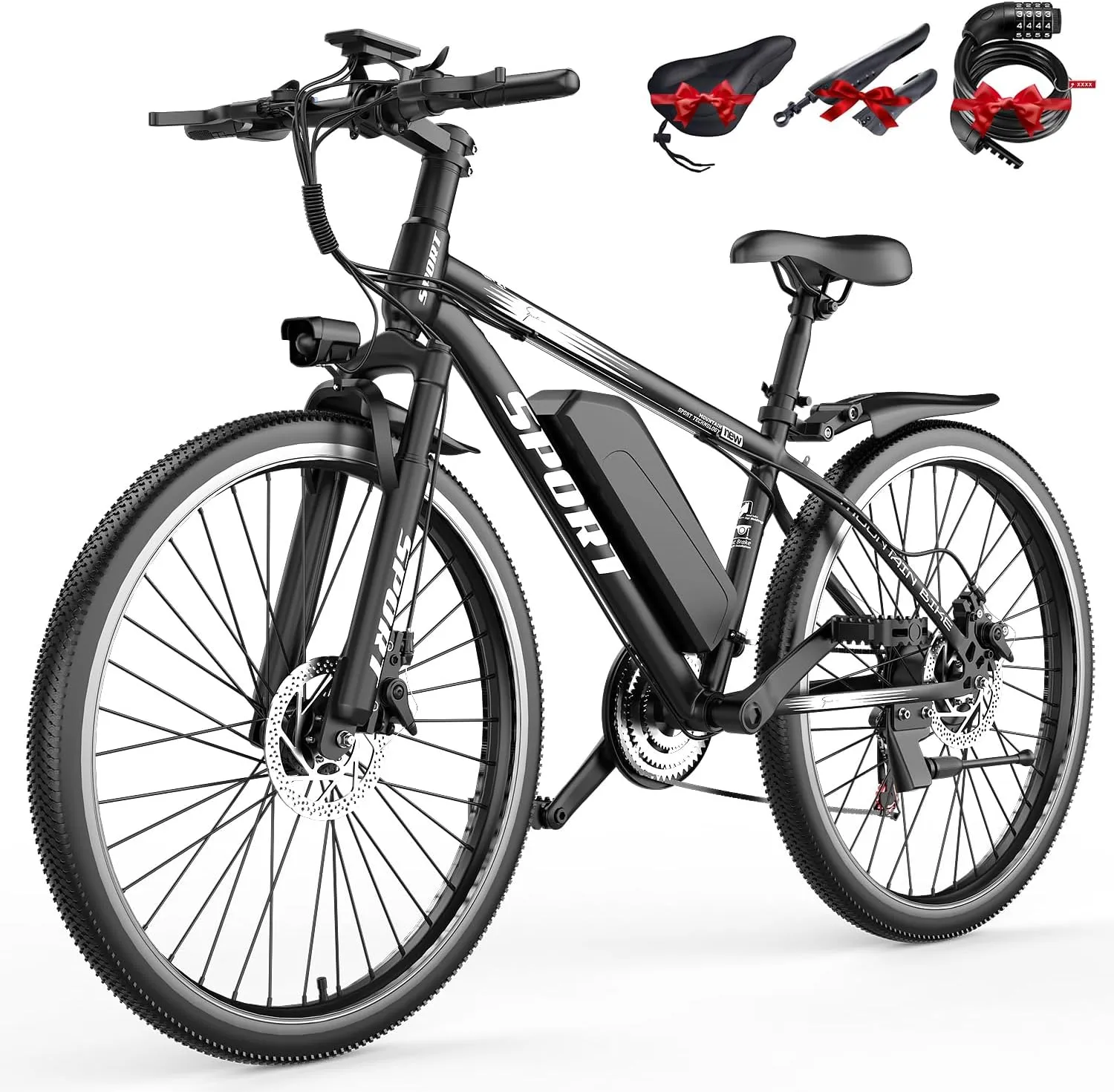 AZHAR Electric Bike for Adults, 26" Electric Mountain Bike, 750W Peak Power Motor, Up to 25 MPH 45 Miles, Electric Bicycle with 48V 10AH Removable Battery, UL 2849