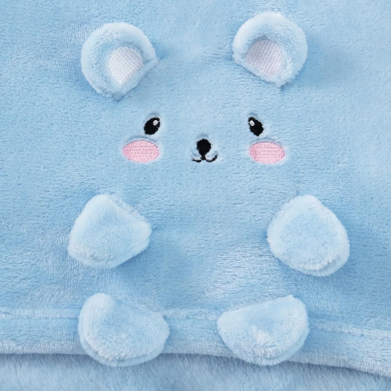 Baby Blanket, Foldable Bear Shape Plush Baby Blanket, Super Soft Warm Breathable Receiving Blankets Newborn Nursery Swaddle Blankets Gifts for Crib Stroller Baby Boys Girls Birthday Baby Shower