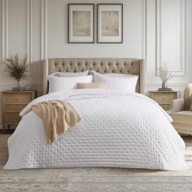 Bedsure King Quilt Set - Ultra Soft Quilt Bedding Set for Modern Bedroom Decor, White Summer Bedspread Coverlet with 2 Pillow Shams, Lightweight All-Season King Size Comforter 106x96 Inch
