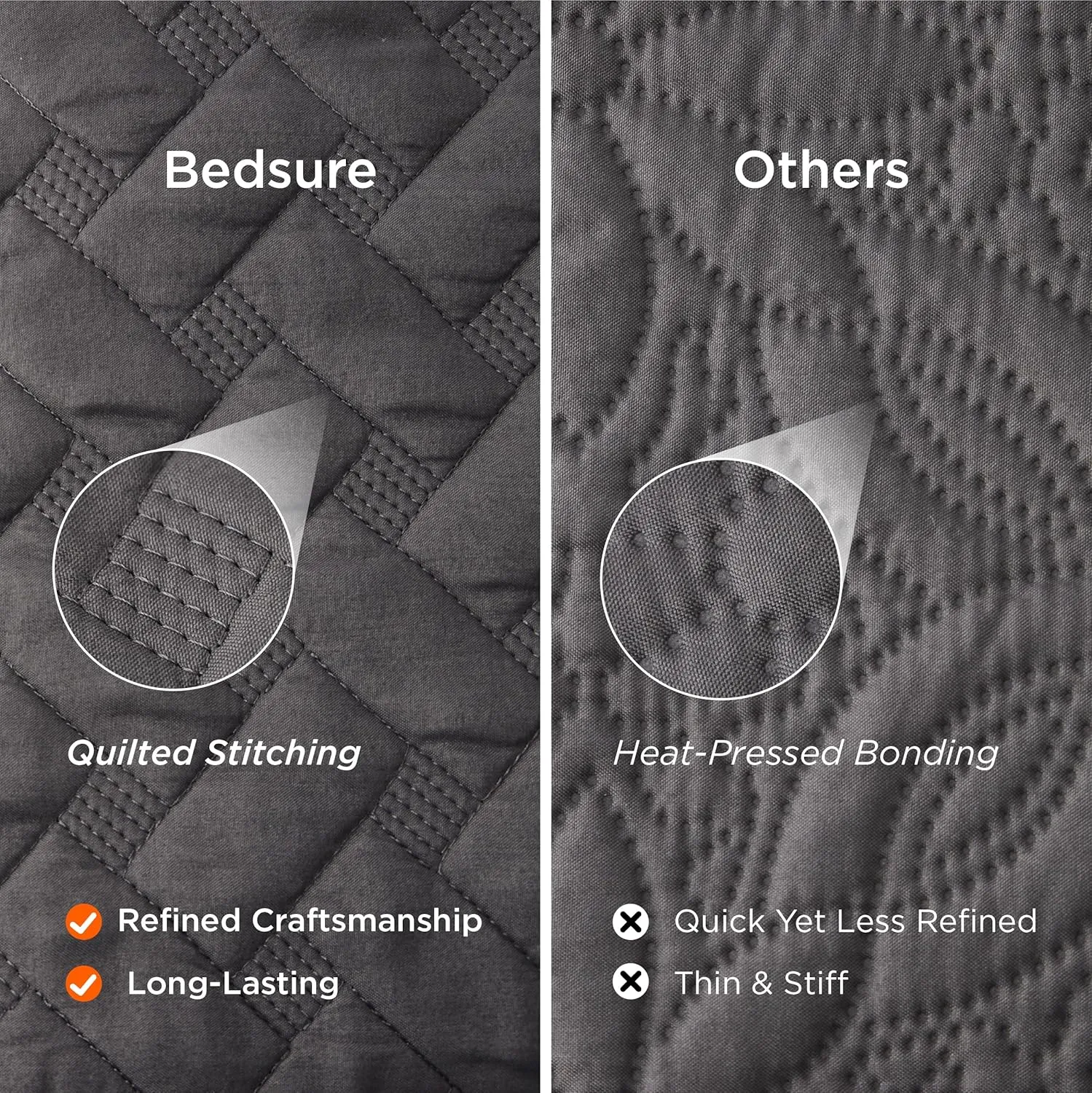 Bedsure Quilts Queen Size - Lightweight Bedspreads Queen Size with Basket Weave Pattern, Soft Quilt Bedding Set, Grey Comforter Set Coverlet for All Seasons with 2 Pillow Shams