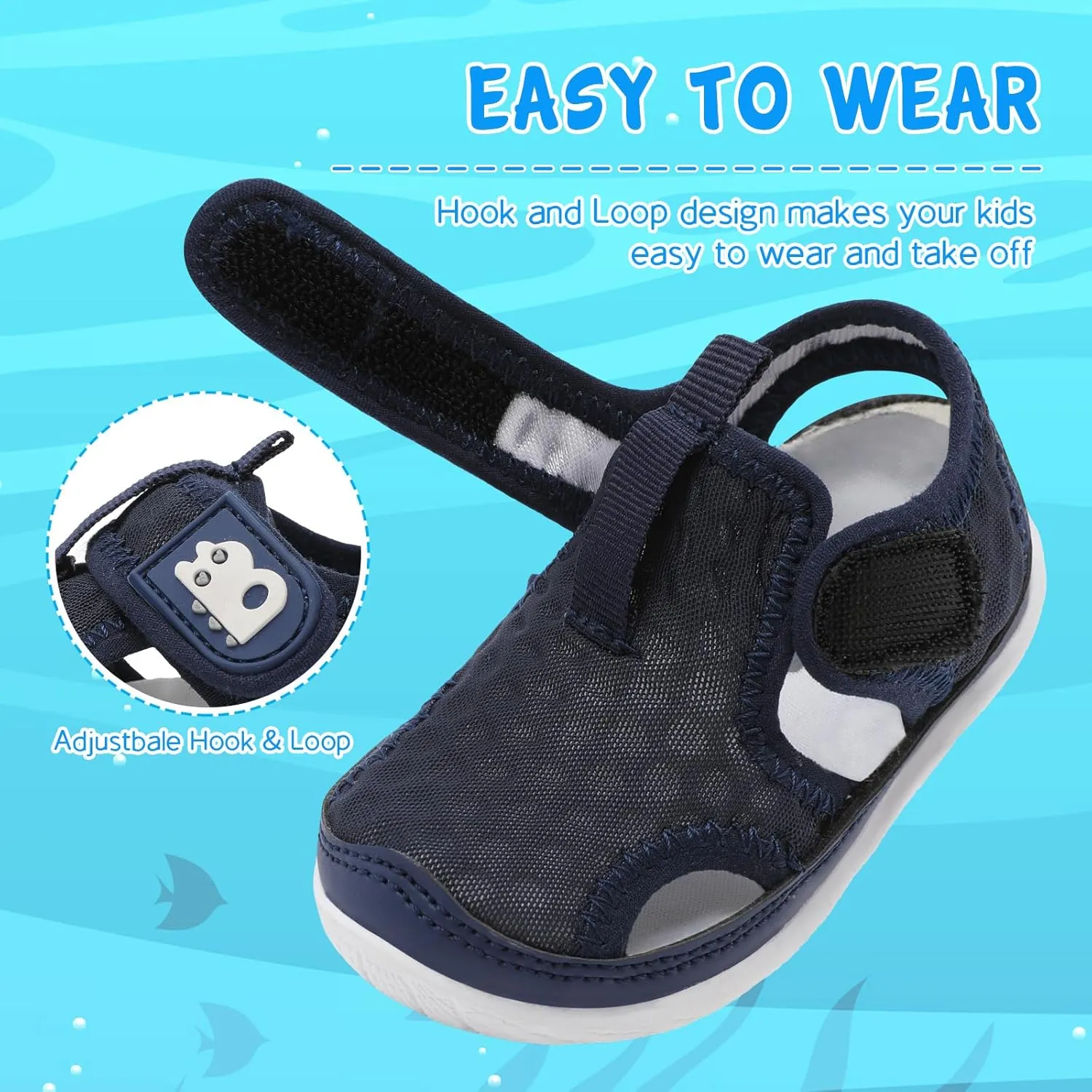 Besroad Toddler Water Shoes Boys Girls Qucik Dry Sport Beach Sandals Non-Slip Barefoot Aqua Socks Swim Shoes