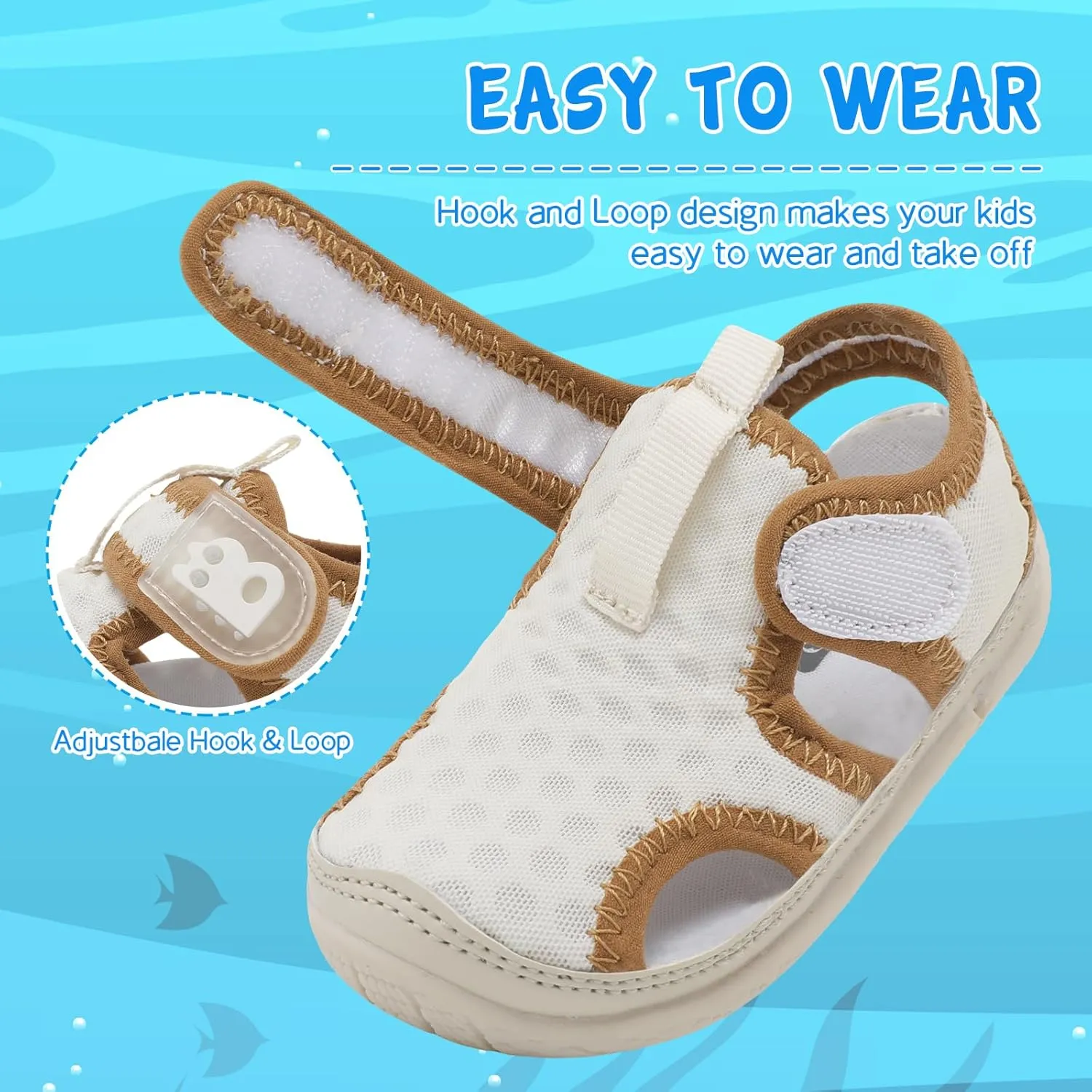 Besroad Toddler Water Shoes Boys Girls Qucik Dry Sport Beach Sandals Non-Slip Barefoot Aqua Socks Swim Shoes