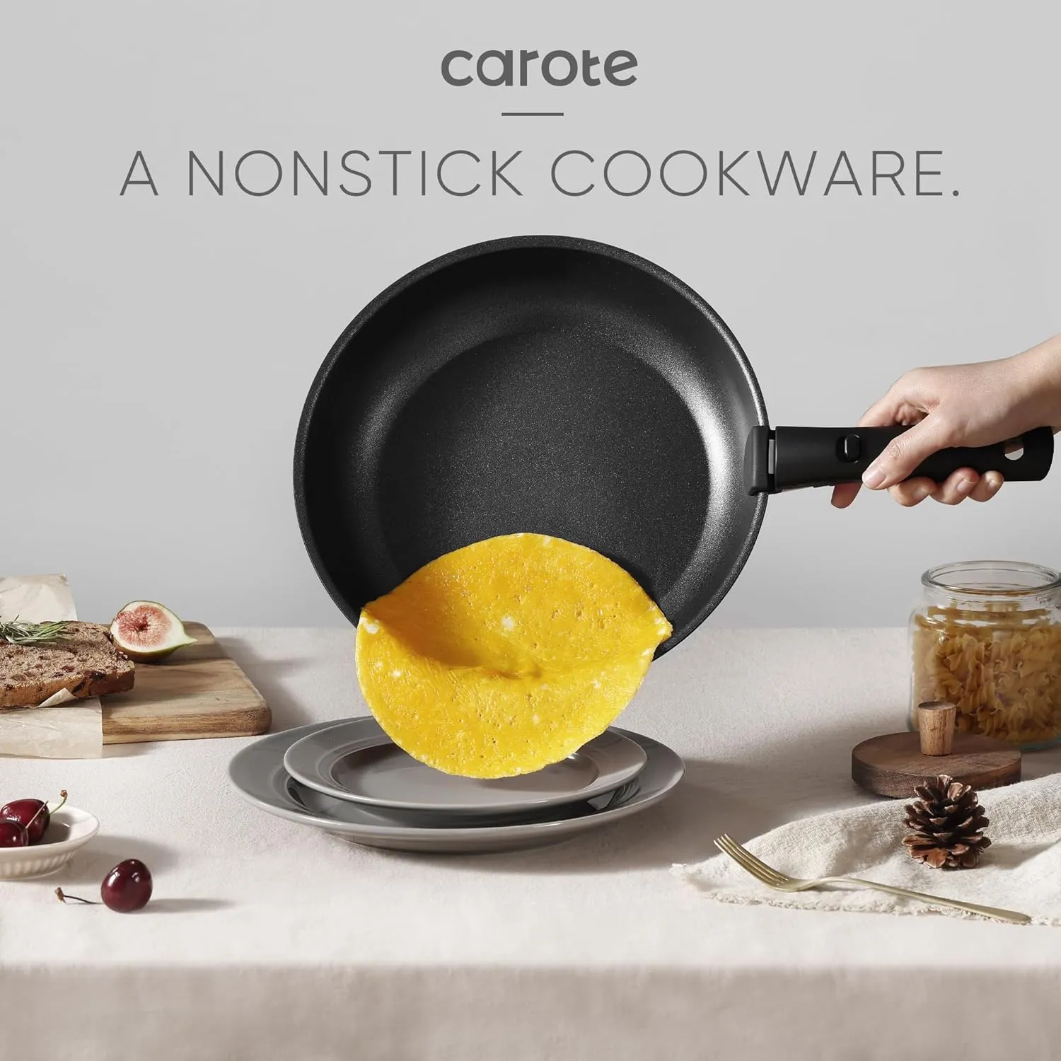 CAROTE 13pcs Pots and Pans Set Non Stick, Cookware Set Detachable Handle, Nonstick Induction Kitchen Cookware Non Stick with Removable Handle, RV Cookware Set, Oven Safe Cook Ware Set, Black