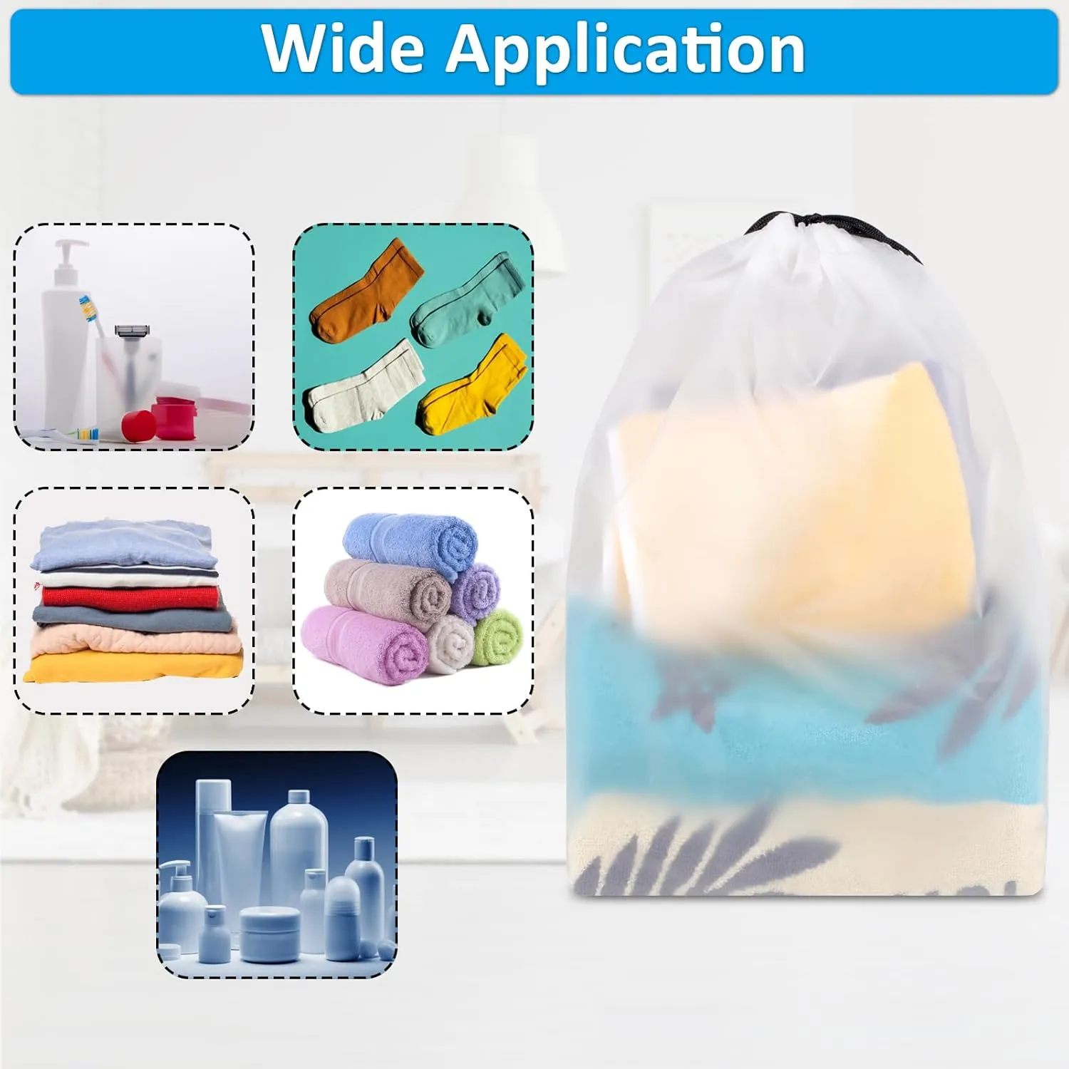Clear Shoe Bags - 10 PCS, 15.7" x 11.8", Drawstring Travel Shoe Bags for Packing, Waterproof Dustproof Portable Shoe Storage for Men and Women