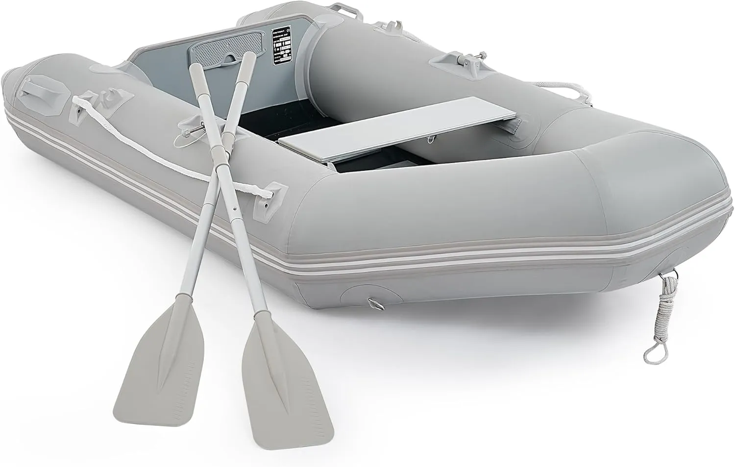 CO-Z 7.5ft Inflatable Dinghy Boat for 2 Adults, 660lb Capacity Heavy-Duty PVC Raft with Aluminum Floor & Oars, Motor Mount, Portable Kayak-Style Tender for Fishing, Rescue, and Water Sports