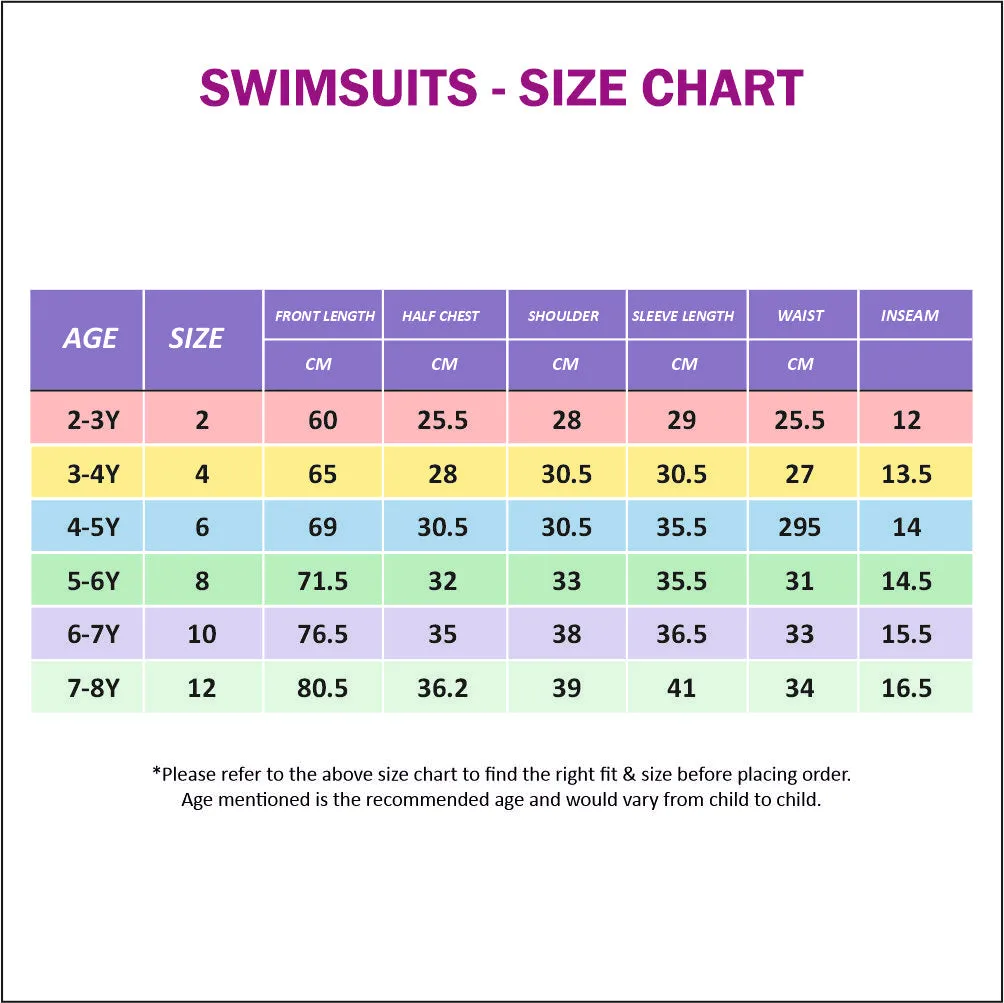 Cobalt Printed SleevesOrange knee Length Scuba Swimsuit 2.5mm Neoprene Swimwear for water adventures for Kids,Teens and Adults