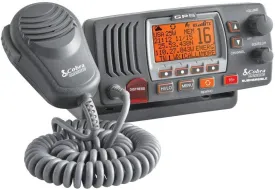 Cobra MR F77B GPS Fixed Mount VHF Marine Radio  25 Watt VHF, Built-In GPS Receiver, Submersible, LCD Display, Noise Cancelling Mic, NOAA Weather, Signal Strength Meter, Scan Channels, Black/Grey