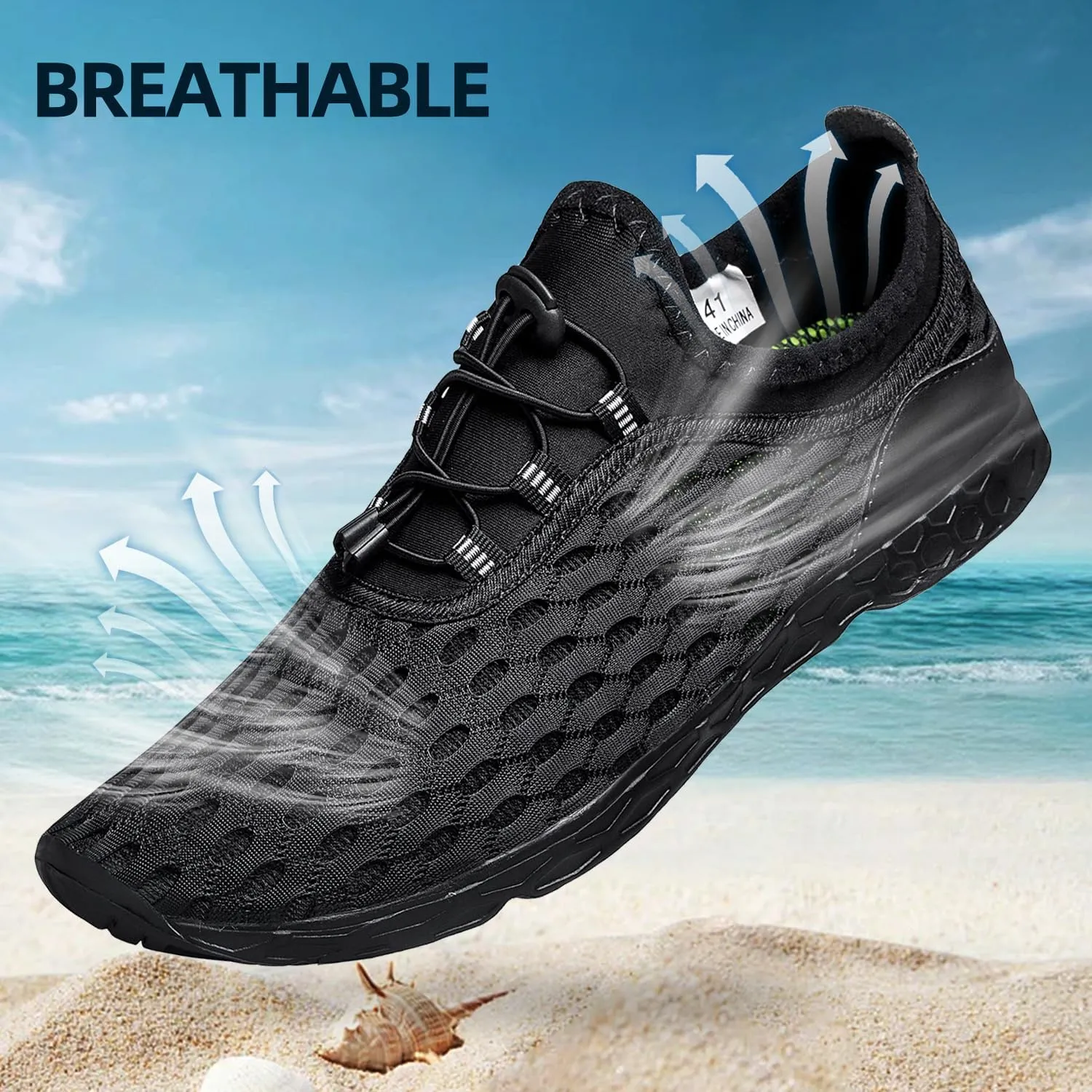 DOUSSPRT Men's Water Shoes Quick Drying Sports Aqua Shoes