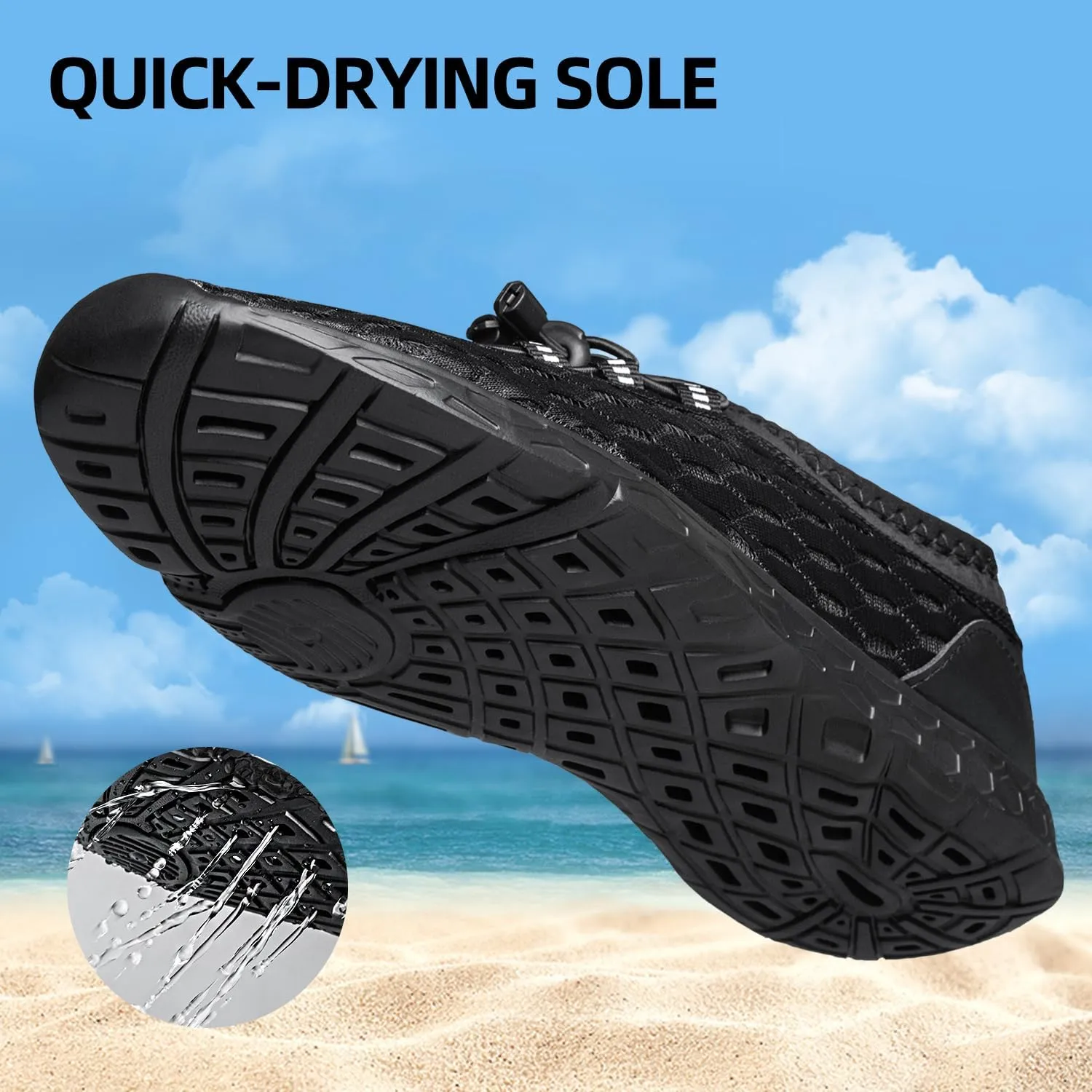 DOUSSPRT Men's Water Shoes Quick Drying Sports Aqua Shoes