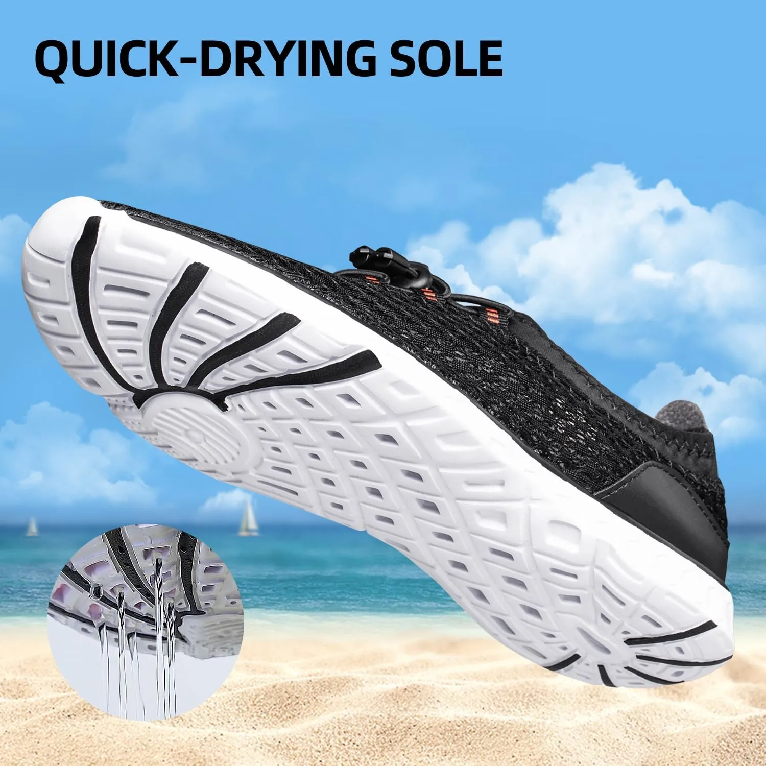DOUSSPRT Men's Water Shoes Quick Drying Sports Aqua Shoes