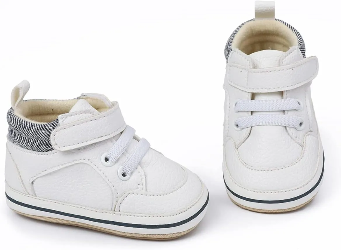 E-FAK Baby Shoes Boys Girls Infant Sneakers Non-Slip Rubber Sole Toddler Crib First Walker Shoes