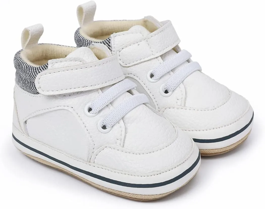 E-FAK Baby Shoes Boys Girls Infant Sneakers Non-Slip Rubber Sole Toddler Crib First Walker Shoes