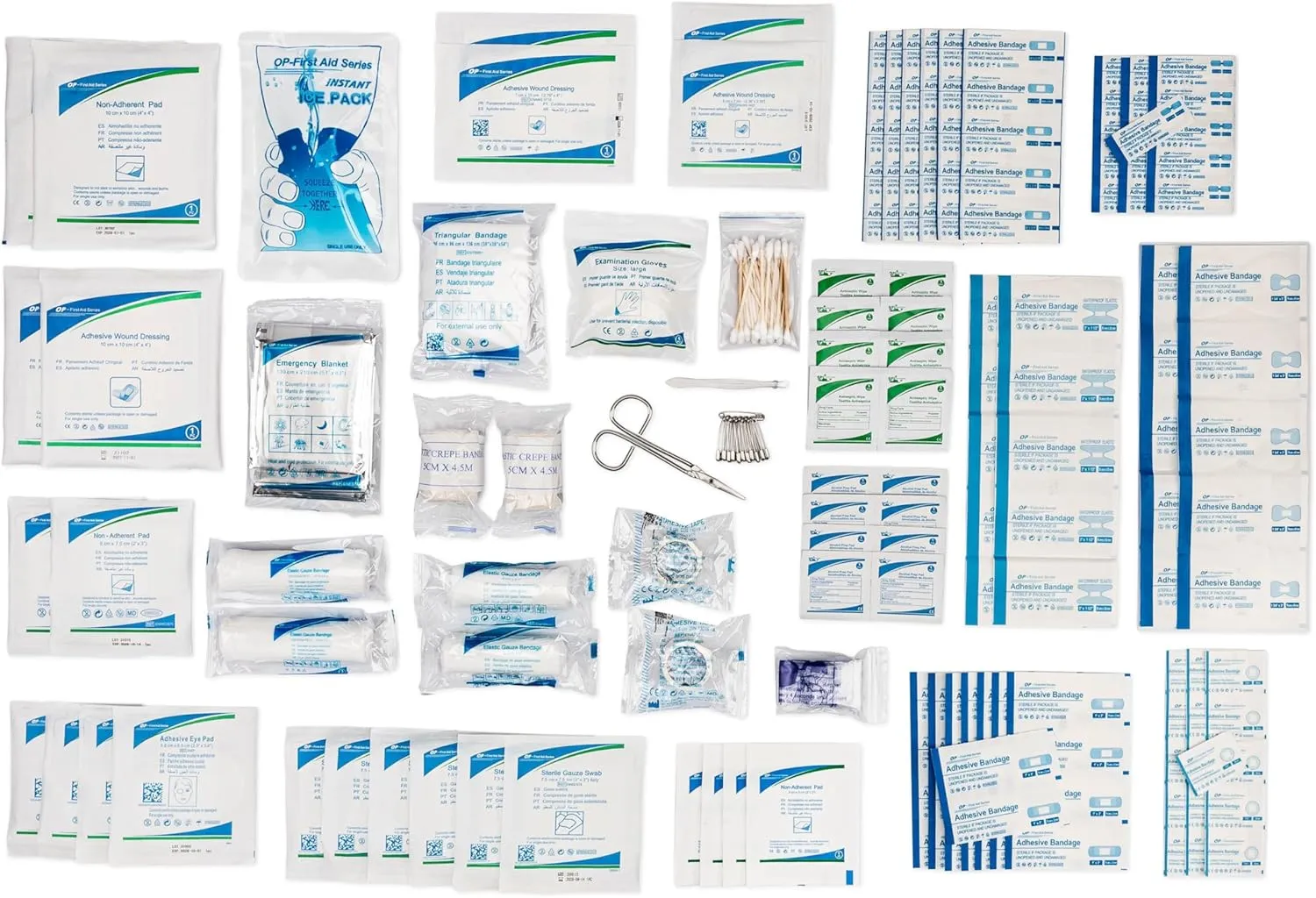 First Aid Kit Refill - 200 Piece - Extra Replacement Supplies, Loose Packed Restock Supply Pack