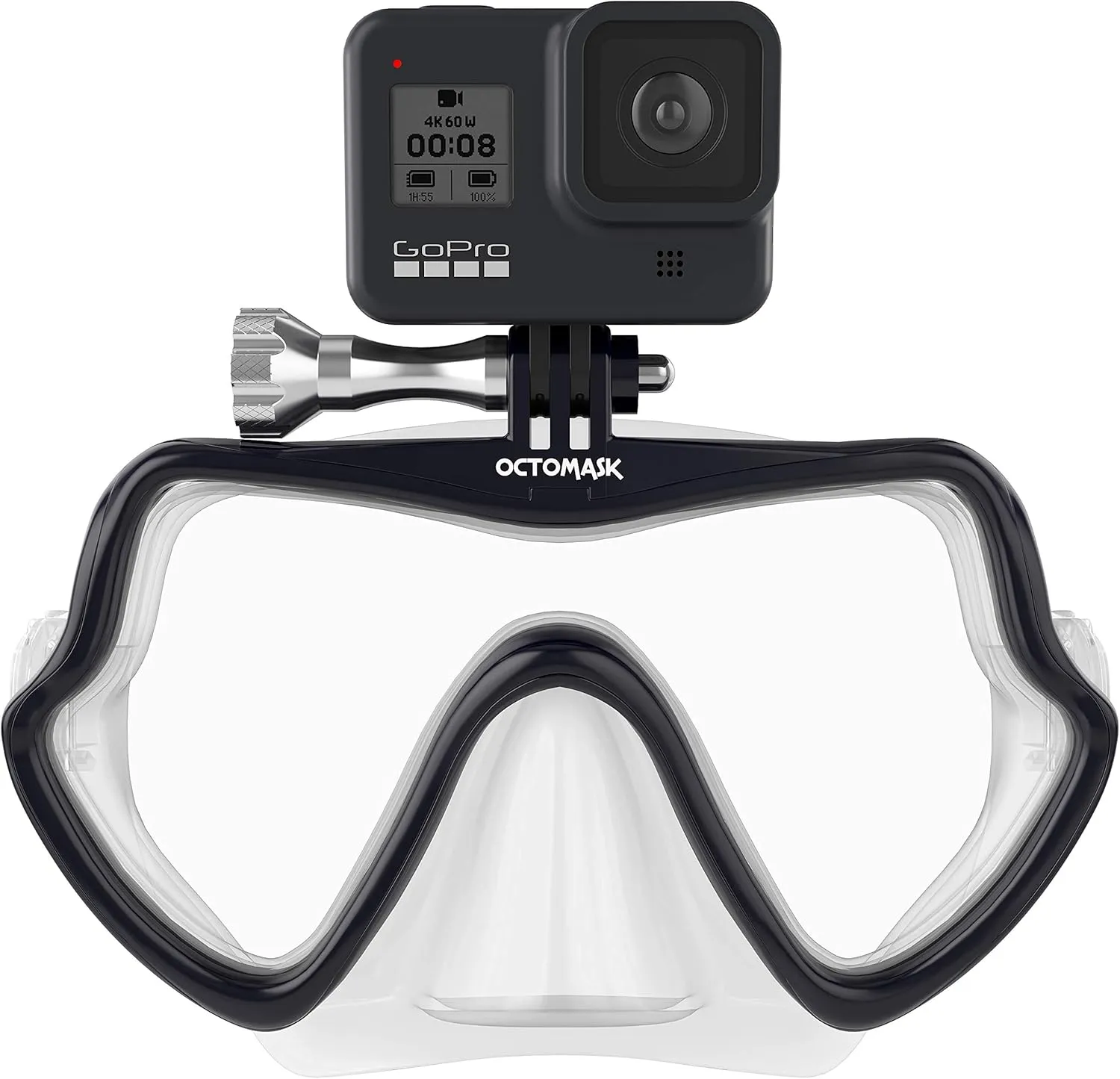 Frameless Scuba Mask w/Mount for all GoPro Hero Cameras for Scuba Diving, Snorkeling, Freediving