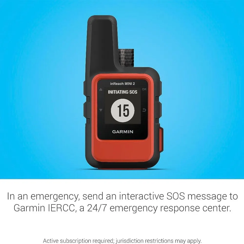 Garmin inReach Mini 2, Lightweight and Compact Satellite Communicator, Hiking Handheld, Orange - 010-02602-00