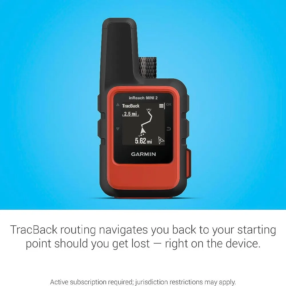 Garmin inReach Mini 2, Lightweight and Compact Satellite Communicator, Hiking Handheld, Orange - 010-02602-00