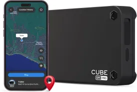 GPS Tracker for Vehicles  Magnetic GPS Car Tracker, Real Time Worldwide Location Geo-Fencing, Hidden Tracking Device for Fleet Assets, Truck, Auto, Trailer, 1 Year Battery, Subscription Required