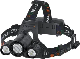 Headlamp Rechargeable 6000 Lumens Super Brightest 4 Modes Head Lamp for Adults Zoom Waterproof Headlight 90Angle Adjustable Head Lights for Outdoor Camping Hunting Running Hiking(Black)
