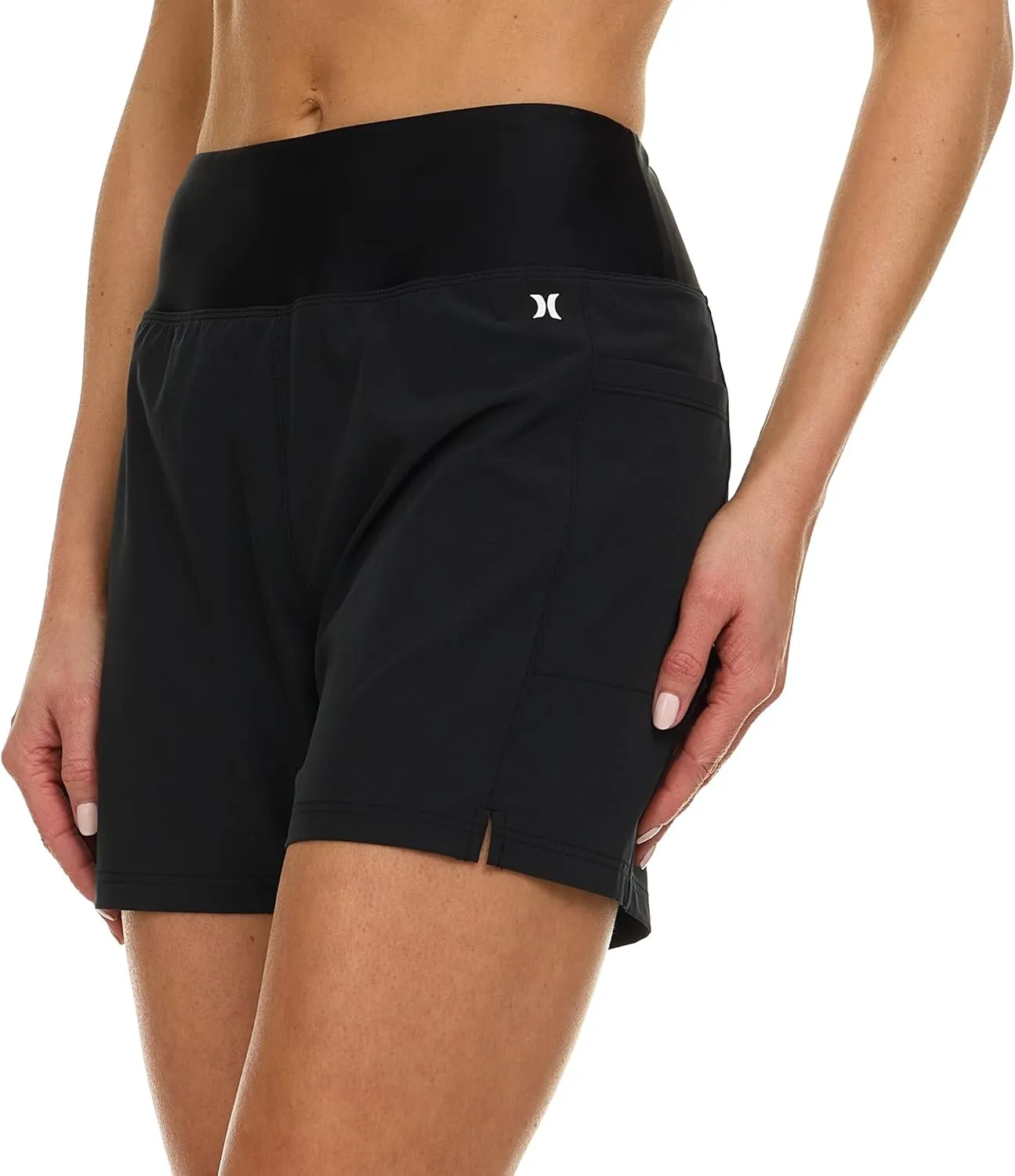Hurley 5"/7" High Waisted Swim Shorts Women, Board Shorts with Pockets & Inner Liner, Quick Dry Swim Trunk, UPF 50 