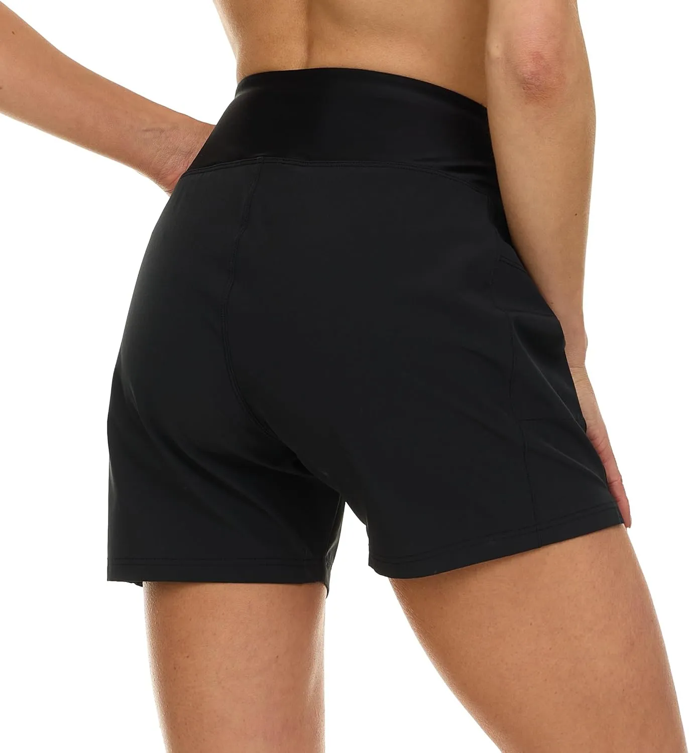 Hurley 5"/7" High Waisted Swim Shorts Women, Board Shorts with Pockets & Inner Liner, Quick Dry Swim Trunk, UPF 50 