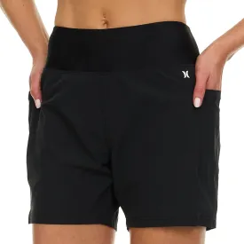 Hurley 5"/7" High Waisted Swim Shorts Women, Board Shorts with Pockets & Inner Liner, Quick Dry Swim Trunk, UPF 50 