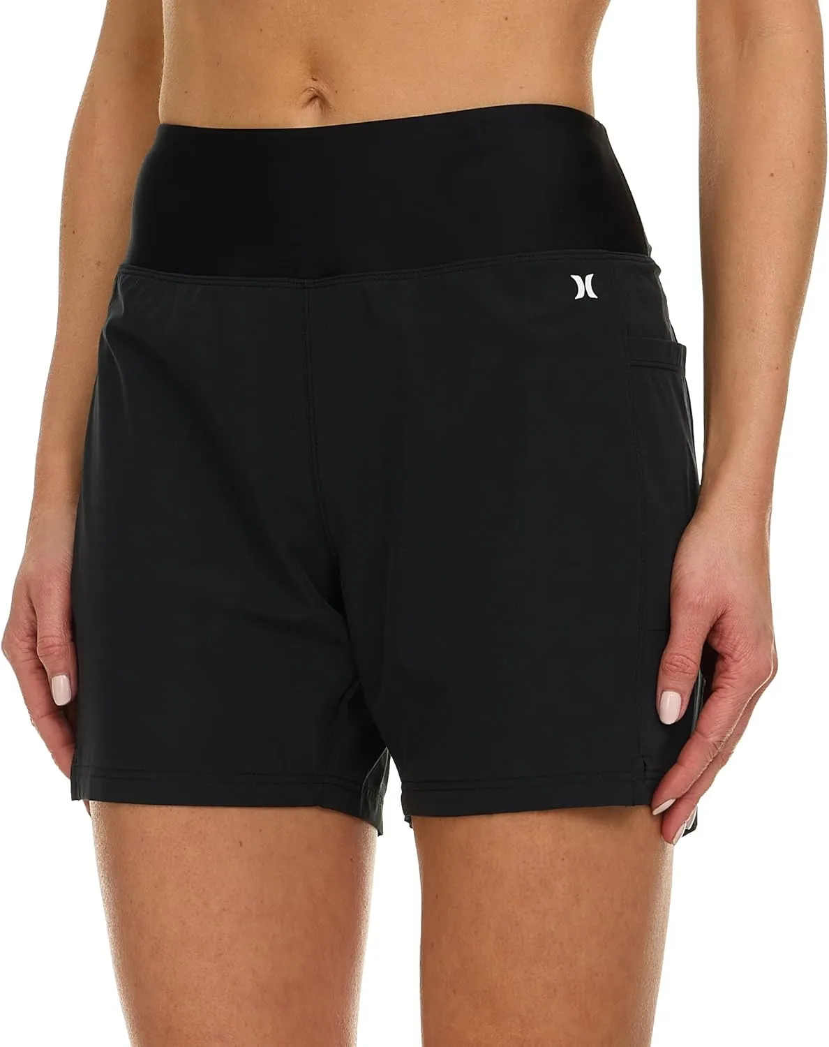 Hurley 5"/7" High Waisted Swim Shorts Women, Board Shorts with Pockets & Inner Liner, Quick Dry Swim Trunk, UPF 50 