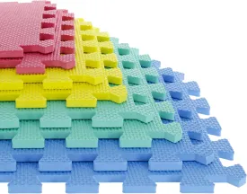 Interlocking Floor Mats - 8-Piece Nontoxic Exercise Mat or Play Mat for Toddlers, Babies or Kids - Foam Padding for Home Gym by Stalwart (Multicolor)