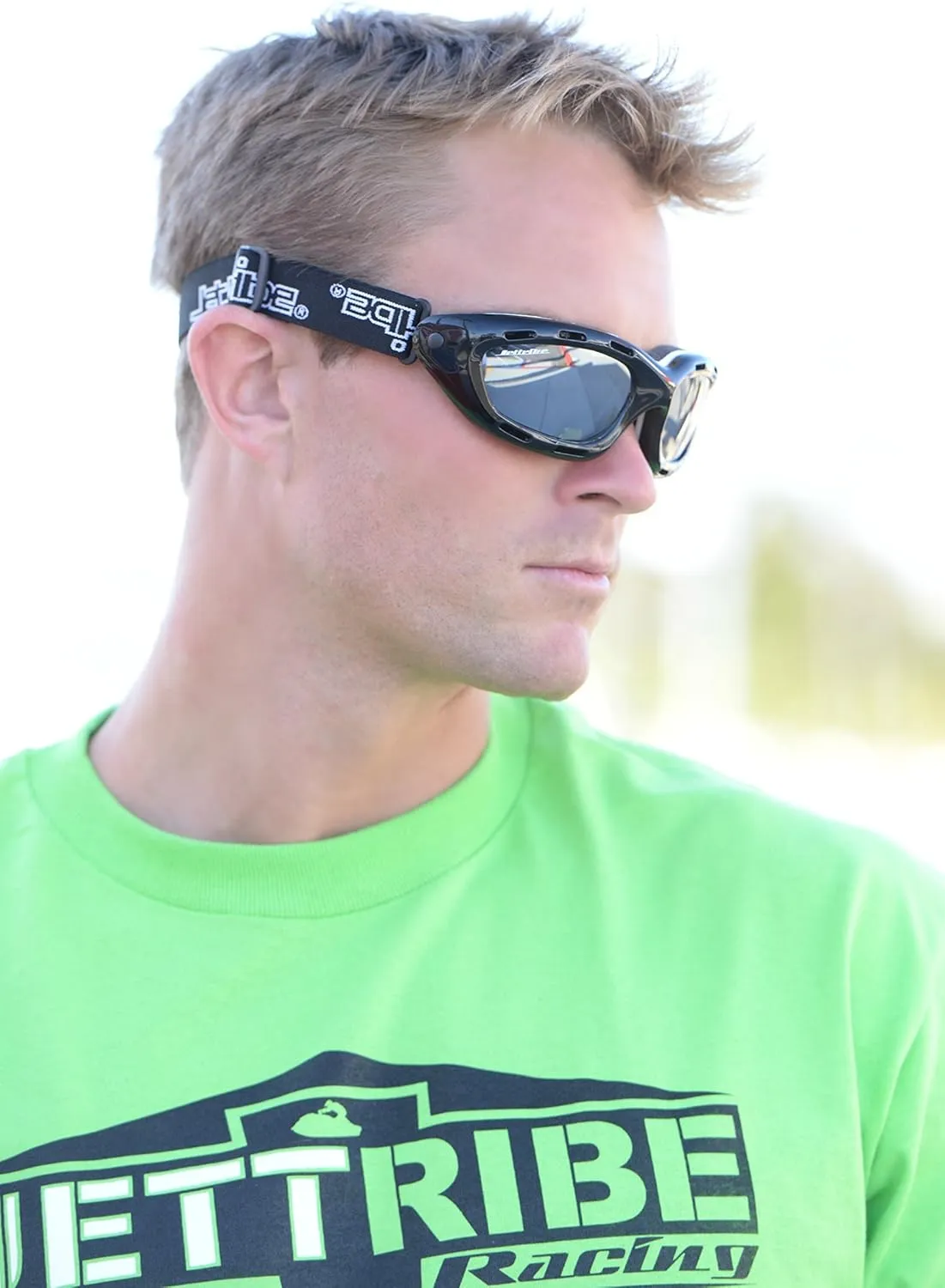 Jettribe Floating Jet Ski Goggles | Chrome Style Classic Series | Smoke Tint Lens | Sunglasses Water Sport Kite Boarding