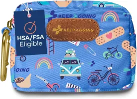 KeepGoing Small Travel First Aid Kit Kids  60 Pc. Mini First Aid Kit for Purse, Diaper Bag, & Backpack with Latex-Free Bandages  4 Oz., & 4.5 x 3.5 x 2 in, TSA-Approved