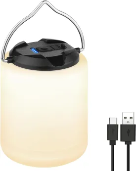LED Camping Lantern, Rechargeable Camping Light, 4 Modes Outdoor Flashlights Lanterns with 1000LM, Water Resistant Portable Emergency Camp Light for Hurricane Hiking Survival Kits - Black