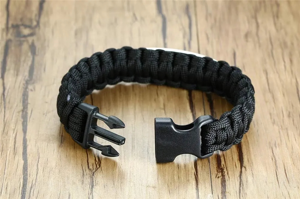 LF Mens Stainless Steel Bible Verse Bracelets Outdoor Rope Paracord Survival Bracelet Christ Cross Bible Quote Scripture Cuff Bangle for Dad,Husband,Boyfriend,Son for Baptism Gift