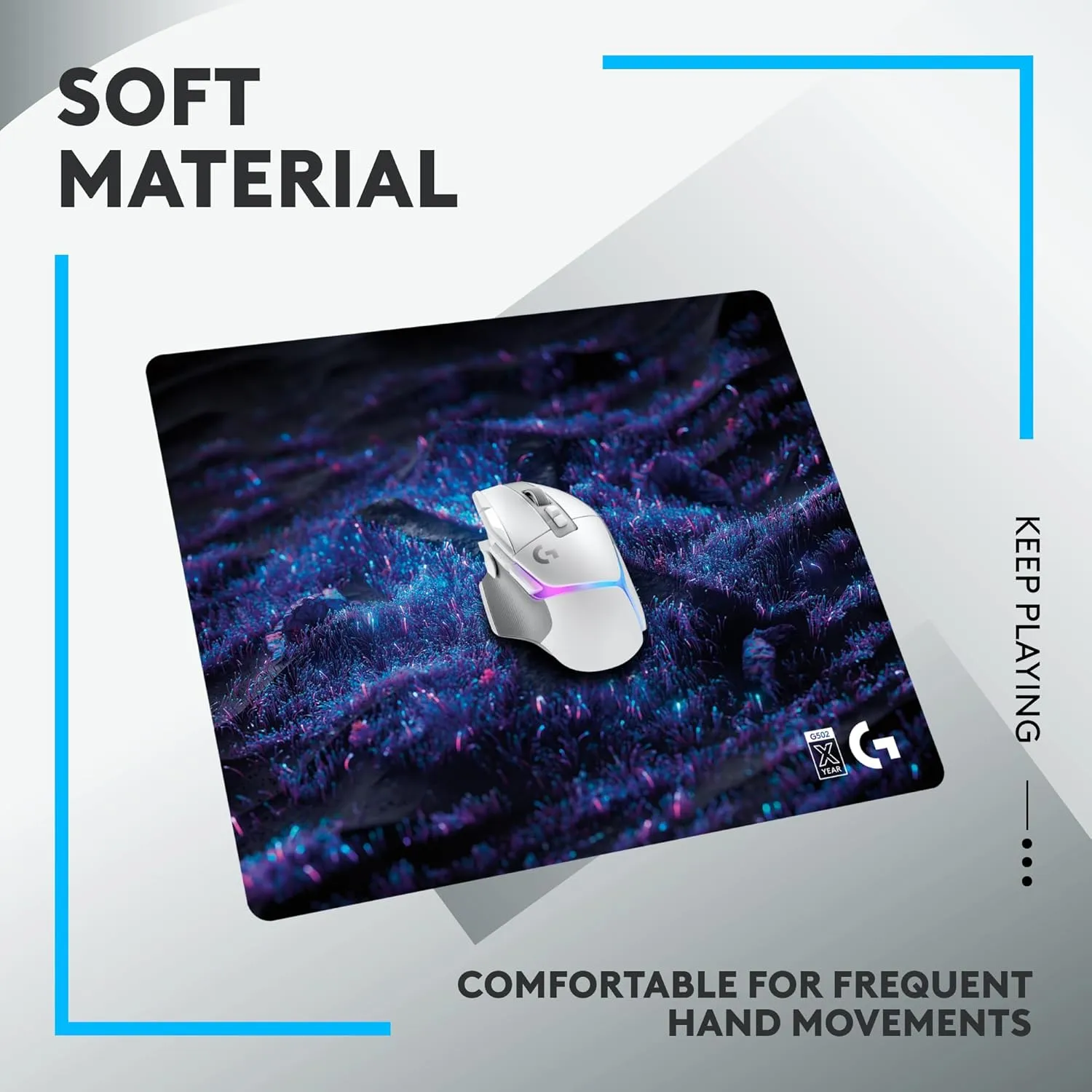 Logitech G640 SE Large Cloth Gaming Mouse Pad, Optimized for Gaming Sensors, Moderate Surface Friction, Non-Slip Mouse Mat - 10th Anniversary