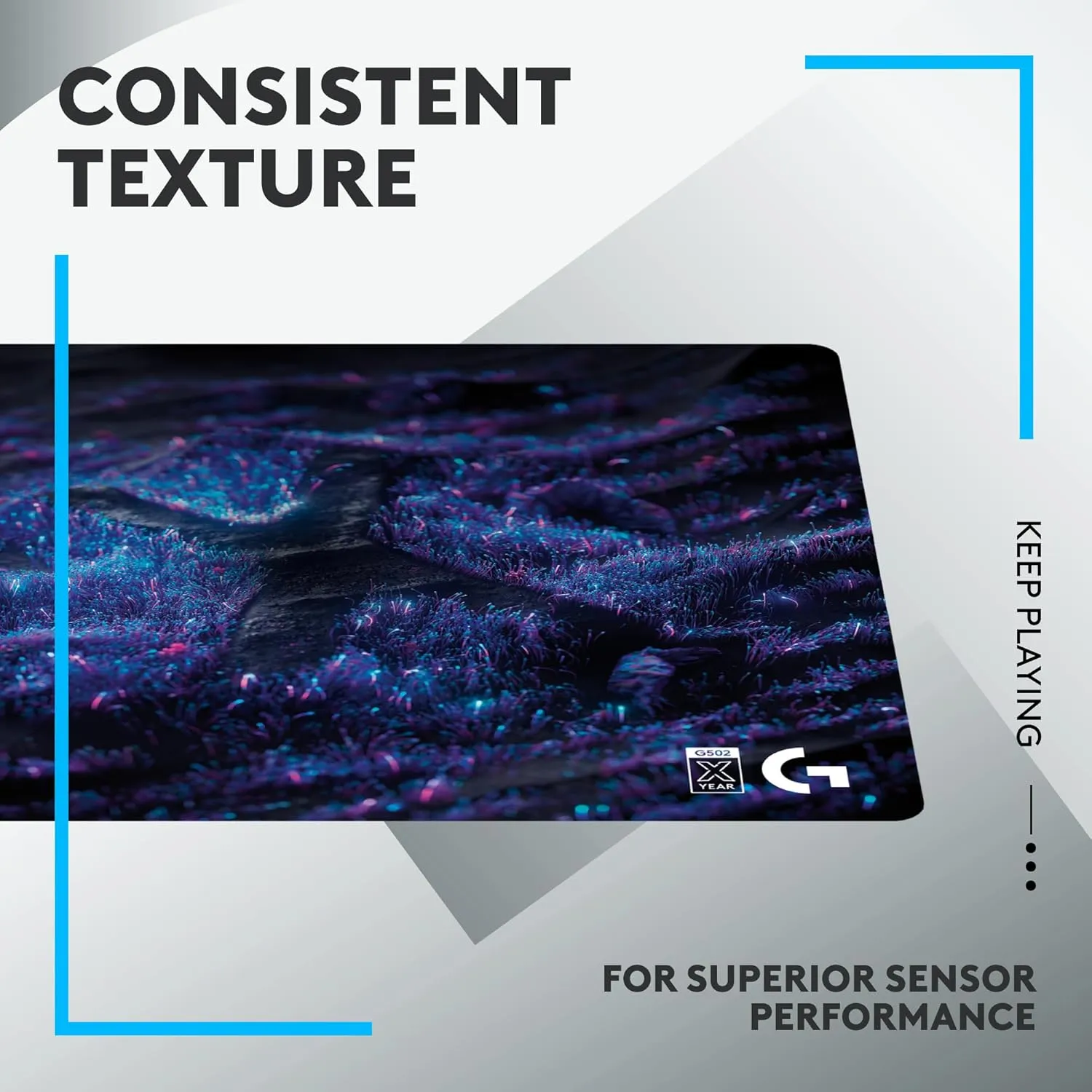 Logitech G640 SE Large Cloth Gaming Mouse Pad, Optimized for Gaming Sensors, Moderate Surface Friction, Non-Slip Mouse Mat - 10th Anniversary