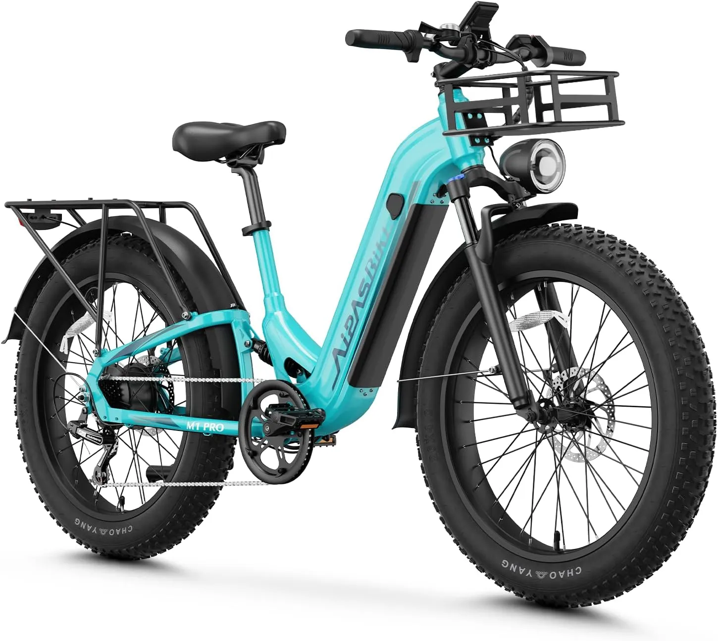 M1 pro Electric Bike, 1800W Peak Motor Electric Bike for Adults, 26'' x 4.0'' Fat Tire Ebike, 48V 17.5Ah Electric Mountain Bike, 36MPH 85 Miles, 7 Speed 110NM with Front Basket, UL Certified