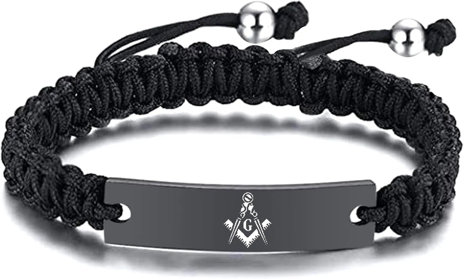 Medical Alert Rope Bracelet Engraved Gifts for Men Women,Outdoor Indoor Handmade Braided Wrap Men's Masonic Survival Paracord Bracelet, Mason Emblems Cuff Bangle Wristband