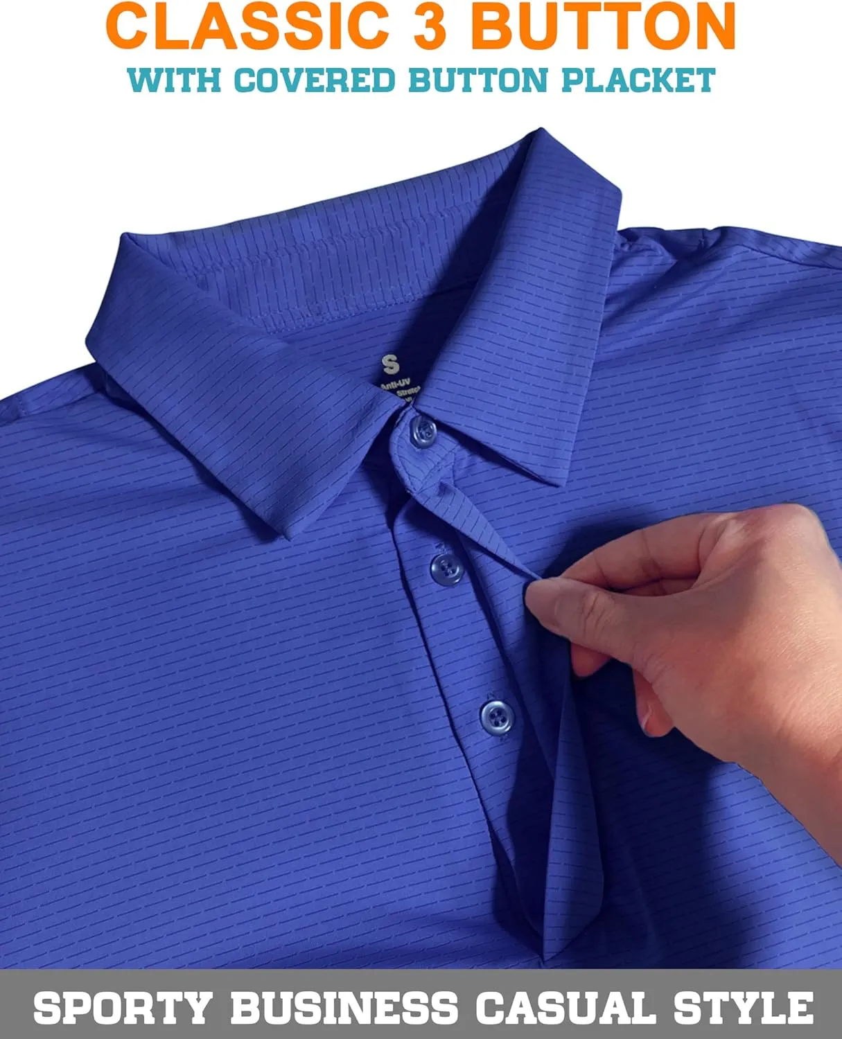 Men's Golf Polo Shirts UPF 50  Short Sleeve Dri Fit Polos Stretch Performance Collared Golf Casual Work Business Wear