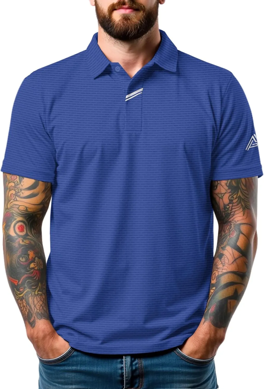 Men's Golf Polo Shirts UPF 50  Short Sleeve Dri Fit Polos Stretch Performance Collared Golf Casual Work Business Wear