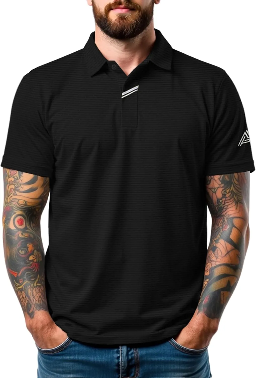 Men's Golf Polo Shirts UPF 50  Short Sleeve Dri Fit Polos Stretch Performance Collared Golf Casual Work Business Wear