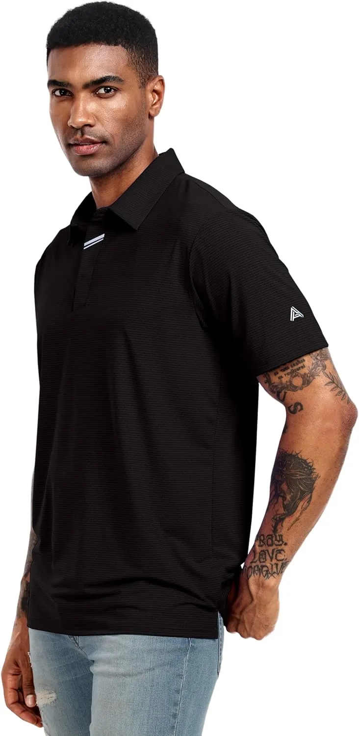 Men's Golf Polo Shirts UPF 50  Short Sleeve Dri Fit Polos Stretch Performance Collared Golf Casual Work Business Wear