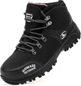 Men's work boots Waterproof Hiking Boots,thermal Leather Ankle Snow Boots for Outdoor Climbing, Trekking, Backpacking, and Trekking