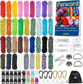 MONOBIN Paracord Combo Kit - 36 Colors, Multifunction Ropes & Accessories for Crafts